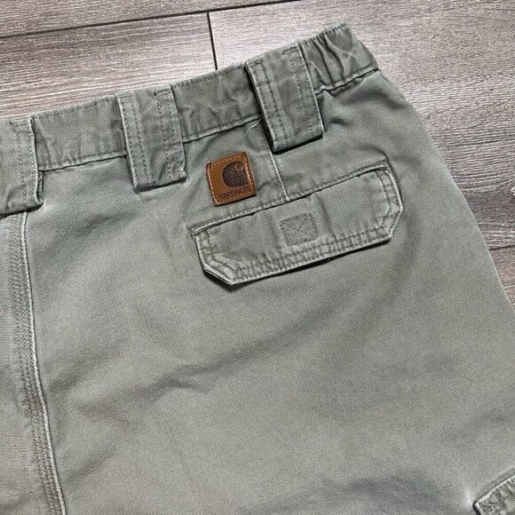 Carhartt Carpenter Shorts Size 40 x 9  Green Workwear - Picture 3 of 4